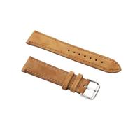 JUANZD Correa de reloj de cuero, correa de reloj Vintage de ante, 18mm, 19mm, 20mm, color tostado, marrón, gris y azul, accesorios suaves for cinturón(Tan,20mm)