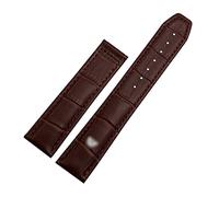 JUANZD Correa de reloj de cuero de 20mm y 22mm Compatible con correa de reloj LACROIX, hebilla plegable, pulsera de cuero de vaca for negocios y ocio(Brown no buckle,20mm)