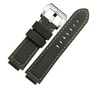 JUANZD Correa de reloj de cuero de calidad for hombre Timex T49859 | T2N720 | T2p141 | T2n722 | 723 | 738 | 739 Correa con correa de acero inoxidable(Green-silver)