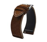 JUANZD Correa de reloj de cuero de gamuza Correa de cuero gris marrón negro de 23 mm con barra de liberación rápida for reloj(17,23MM_15)