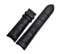 JUANZD Correa de reloj de cuero hecha a mano con extremo curvado, Compatible con correa de reloj T035, pulsera con hebilla de acero, 22mm, 23mm y 24mm(No buckle black,23mm)