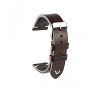 JUANZD Correa de reloj de cuero marrón de cuero vintage Correa de vigilancia a mano de 20 mm de 22 mm Ban del patrón de grietas Barra de liberación rápida(Red brown,20mm)