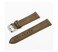 JUANZD Correa de reloj de cuero suave, correa de reloj Retro hecha a mano, barra de resorte de liberación rápida, 18mm, 19mm, 20mm y 22mm(Age green,22mm)