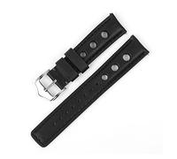 JUANZD Correa de reloj de cuero vintage Hree Hree Hings Band de reloj suave y transpirable 18 mm 20 mm 22 mm Cinturón de banda de 24 mm con hebilla(Schwarz,18mm)