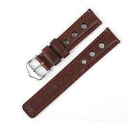 JUANZD Correa de reloj de cuero vintage Hree Hree Hings Band de reloj suave y transpirable 18 mm 20 mm 22 mm Cinturón de banda de 24 mm con hebilla(Wine red,24mm)