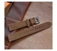 JUANZD Correa de reloj de gamuza de 18mm, 20mm, 22mm y 24mm, correa de reloj Vintage hecha a mano de cuero de doble capa, correas de reloj de gamuza(Bruin,20mm)