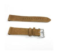 JUANZD Correa de reloj de gamuza de 18mm, 20mm, 22mm y 24mm, correa de reloj Vintage hecha a mano de cuero de doble capa, correas de reloj de gamuza(Coffee,20mm)