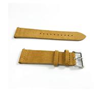 JUANZD Correa de reloj de gamuza de 18mm, 20mm, 22mm y 24mm, correa de reloj Vintage hecha a mano de cuero de doble capa, correas de reloj de gamuza(Tan,22mm)