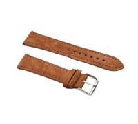 JUANZD Correa de reloj de gamuza de cuero, correa de reloj Retro de cuero, 18mm, 19mm, 20mm, 22mm, accesorios for reloj gris y azul(Bruin,22mm)