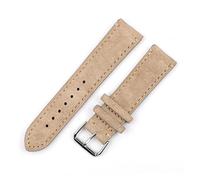 JUANZD Correa De Reloj De Gamuza Vintage 18 Mm 20 Mm 22 Mm De 24 Mm De Cuero Hecho A Mano REEMPLAZADO Color Gris Beige For Hombres Relojes For Mujeres(Beige-side wire,18mm)