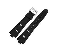 JUANZD Correa de reloj de goma adecuada Compatible con Bvlgar-cadena de reloj de silicona negra convexa for hombres y mujeres de 22mm y 24mm(Black -Silvery,22mm)