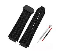 JUANZD Correa de reloj de goma Compatible con BIG BANG, correa de silicona de 25x19mm, resistente al agua for hombre con hebilla de mariposa, herramienta, accesorios for reloj, pulsera(B black)