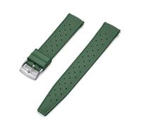 JUANZD Correa de reloj de goma de 18 mm, 20 mm, 22 mm y 24 mm for S-eiko SRP777J1, nueva correa de reloj de buceo, pulsera impermeable negra(Army Green Silver,24mm)