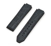 JUANZD Correa de reloj de goma de cuero de vaca convexo de 15 x 21 mm compatible con correa de reloj, cinturón impermeable, hebilla de mariposa de 18 mm, accesorios de reloj for mujer(2,5)