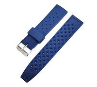 JUANZD Correa de reloj de goma de estilo TROPICAL clásico, correa de reloj de 20mm y 22mm Compatible con correa de pulsera de reloj de repuesto Oris(Blue,22mm)