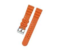 JUANZD Correa de reloj de goma de silicona de grado 20mm 22mm Compatible con Omega nueva correa de reloj de liberación rápida pulsera impermeable de buceo(Oranje,20mm)