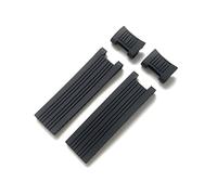 JUANZD Correa de reloj de goma de silicona resistente al agua, color negro y azul, extremo curvado de 22x20mm, Compatible con pulsera DIVER(Schwarz)