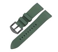 JUANZD Correa de reloj de goma Fluororubber, correa de reloj deportiva resistente al agua, pulsera de liberación rápida negra y verde de 20mm, 22mm y 24mm(Groen,24mm black)