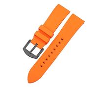 JUANZD Correa de reloj de goma Fluororubber, correa de reloj deportiva resistente al agua, pulsera de liberación rápida negra y verde de 20mm, 22mm y 24mm(Oranje,22mm silver)