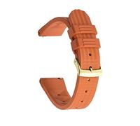 JUANZD Correa de reloj de goma tipo gofre de 20 mm y 22 mm compatible con relojes deportivos de buceo, suaves, for hombres y mujeres, accesorios de pulsera for reloj inteligente(Orange Gold,22mm)