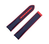 JUANZD Correa de reloj de goma y nailon de 20mm y 22mm Compatible con correa Omega, cierre desplegable PLANET OCEAN, accesorios for pulsera y cadena(Blue Red,22MM_1 SILVER BUCKLE)