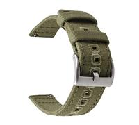 JUANZD Correa de reloj de liberación rápida for hombres y mujeres, reloj de nailon Compatible con Galaxy Huawe-Watch for Hamilton Khaki 18mm 20mm 22mm(Army-silver buckle,22mm)