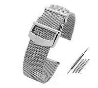 JUANZD Correa de reloj de malla de acero inoxidable milanesa de 20mm y 22mm Compatible con correa de cierre plegable Omega 300 007 IWC PORTOFINO FAMILY Series(20mm)