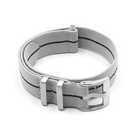 JUANZD Correa de reloj de nailon Correa Nato Correa elástica Correa de reloj 18 mm 20 mm 22 mm Pulsera de repuesto(Gray-Black Line,22mm silver)
