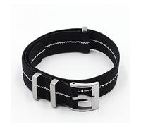 JUANZD Correa de reloj de nailon Correa Nato Correa elástica Correa de reloj 18 mm 20 mm 22 mm Pulsera de repuesto(Black-White Line,22mm silver)