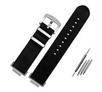 JUANZD Correa de reloj de nailon de 22 mm, adaptador de acero inoxidable de 16 mm, compatible con conector G-Shock GA-110/100/120 GD-100 DW-5600 5610(Black silver buckle)