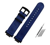 JUANZD Correa de reloj de nailon de 22 mm, adaptador de acero inoxidable de 16 mm, compatible con conector G-Shock GA-110/100/120 GD-100 DW-5600 5610(Blue black buckle)