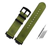 JUANZD Correa de reloj de nailon de 22 mm, adaptador de acero inoxidable de 16 mm, compatible con conector G-Shock GA-110/100/120 GD-100 DW-5600 5610(Green black buckle)