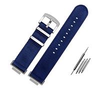 JUANZD Correa de reloj de nailon de 22 mm, adaptador de acero inoxidable de 16 mm, compatible con conector G-Shock GA-110/100/120 GD-100 DW-5600 5610(Blue silver buckle)