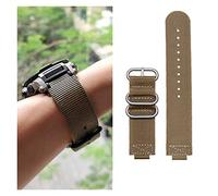 JUANZD Correa de reloj de nailon modificada de 16 mm compatible con G Shock GBA-800-1A GBA-800-7A GBA-800-9A GBA-800-DG GA-800 GBD-800 GA110(Khaki-silver)