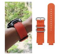JUANZD Correa de reloj de nailon modificada de 16 mm compatible con G Shock GBA-800-1A GBA-800-7A GBA-800-9A GBA-800-DG GA-800 GBD-800 GA110(Orange-silver)