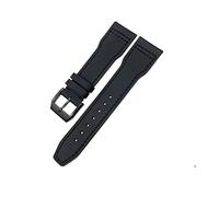 JUANZD Correa de reloj de nylon de cuero de cuero de piel de ternero de 20/12/22 mm compatible con IWC Piloto Spitfire Mark18 Portofino Top IW3777 Correa de reloj(Black Black-Pin,21mm)