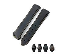 JUANZD Correa de reloj de silicona con extremo curvo de 20 mm, 19 mm, 21 mm y 22 mm compatible con correas GT 2 Galaxy Watch 3 y 4 Omega Seamaster(Black orange-black,19mm)