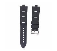 JUANZD Correa de reloj de silicona de 22mm y 25mm, accesorios compatibles con DP42C14SVDGMT, correa de goma convexa de 8mm, pulsera for hombres y mujeres(Black and silver,22mm)