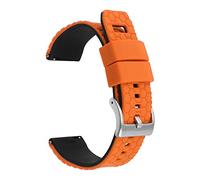 JUANZD Correa de reloj de silicona suave con textura, 20mm, 22mm, moda for mujeres y hombres, correa de reloj deportivo, pulsera de repuesto(Orange,22MM_11)