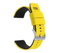 JUANZD Correa de reloj de silicona suave con textura, 20mm, 22mm, moda for mujeres y hombres, correa de reloj deportivo, pulsera de repuesto(Yellow,22MM_11)