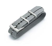 JUANZD Correa de reloj elástica de nailon de nuevo diseño for tropas francesas, correa de paracaídas de la OTAN, compatible con pulsera de anillo móvil Omega de 20 mm(Gray Black line,20mm)