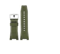 JUANZD Correa de reloj for GST-S100G / S110 / S130L / W100G / W110 / 210B / 400G / 410/pulsera de cuero de 26 * 14mm for hombre(Nylon Green silver)