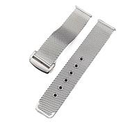 JUANZD Correa de reloj milanesa de 20 mm y 22 mm compatible con Omega 007 compatible con Seamaster 300 Correa de malla de acero inoxidable con hebilla plegable(Silver,20mm)