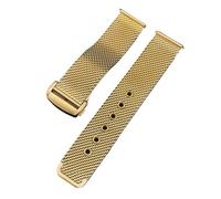 JUANZD Correa de reloj milanesa de 20 mm y 22 mm compatible con Omega 007 compatible con Seamaster 300 Correa de malla de acero inoxidable con hebilla plegable(Gold,20mm)
