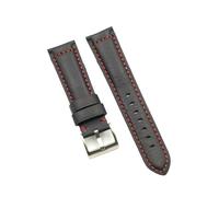 JUANZD Correa de reloj resistente Retro, pulsera de repuesto de correa de reloj de cuero de Color negro de 20mm y 22mm for marcas de relojes(4,20mm)