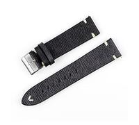 JUANZD Correa de reloj Retro hecha a mano, correa de cuero de 18, 20, 22 y 24mm, pulsera negra, roja y azul, hebilla de Metal(H,22mm)