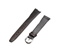 JUANZD Correa de reloj vintage de piel de becerro con relieve de lagarto, fina y suave, de 12 mm, 14 mm, 16 mm, 18 mm, 19 mm, 20 mm y 21 mm((brown) silver buckle,12mm)