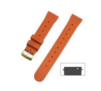 JUANZD Correa de reloj Waffle de goma fluorada de liberación rápida de 20mm y 22mm for reloj de buceo tradicional(Orange gold,22mm)