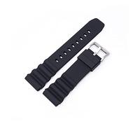 JUANZD Correa de silicona Compatible con MARINE MASTER SKX007 SRP777J1 CITIZEN 20mm 22mm deporte de buceo pulsera impermeable pulsera de reloj(Black-silver buckle,22mm)