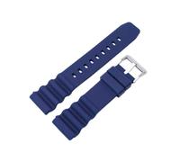 JUANZD Correa de silicona de 20mm y 22mm Compatible con SKX007 SRP777J1 CITIZEN, pulsera deportiva impermeable for buceo, pulsera de reloj inteligente(Blue silver buckle,20mm)